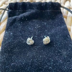 Silver Pandora Knotted Earrings